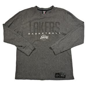 Los Angeles Lakers Shirt Men's L UNK Vintage Gray Long Sleeve Waffle‎ NBA